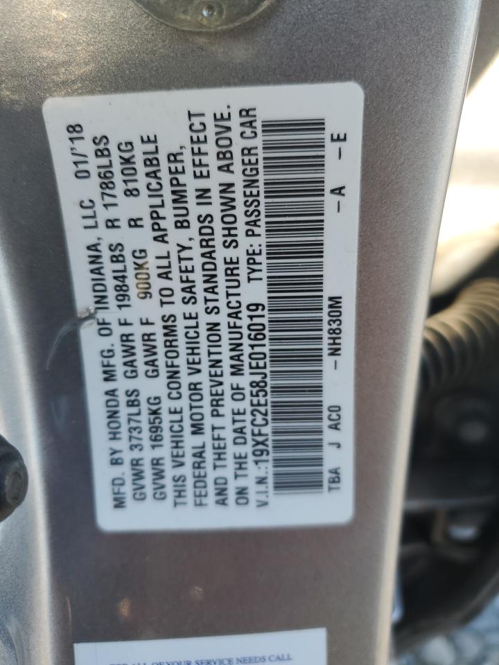 Lot #3311566235 2018 HONDA CIVIC LX