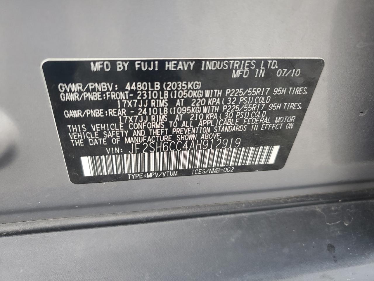 SUBARU FORESTER 2.5X PREMIUM