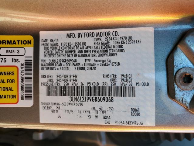 2016 LINCOLN MKZ 3LN6L2J99GR609068