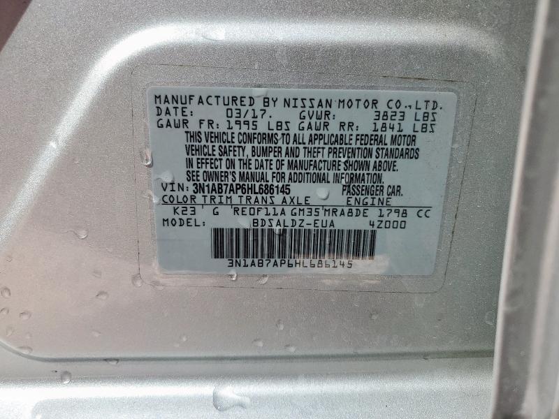 2017 NISSAN SENTRA S 3N1AB7AP6HL686145