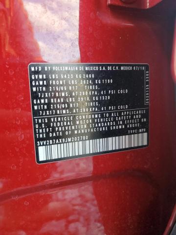 2018 VOLKSWAGEN TIGUAN SE - 3VV2B7AX9JM202780