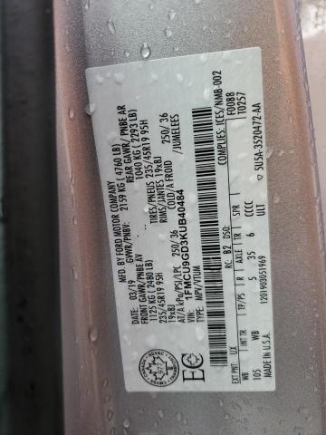 2019 FORD ESCAPE SE - 1FMCU9GD3KUB40484