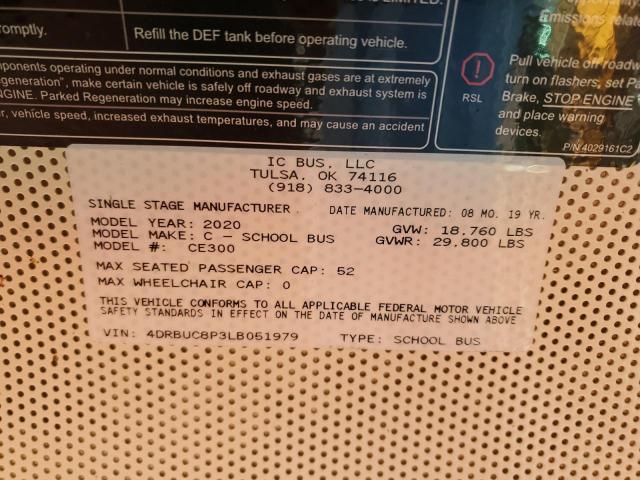 2020 IC CORPORATION CE SERIES SCHOOL #3304555445