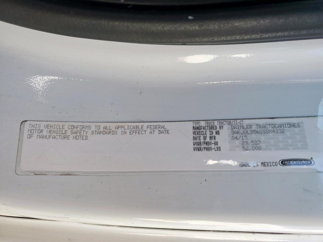 2016 FREIGHTLINER CASCADIA 1 #3279554235