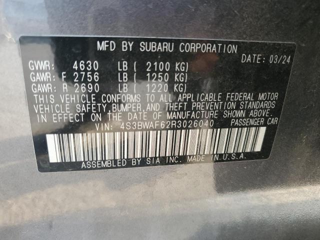 2024 SUBARU LEGACY PRE - 4S3BWAF62R3026040
