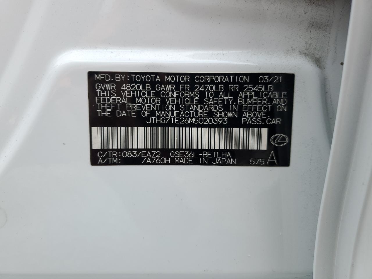 LEXUS IS 350 F SPORT