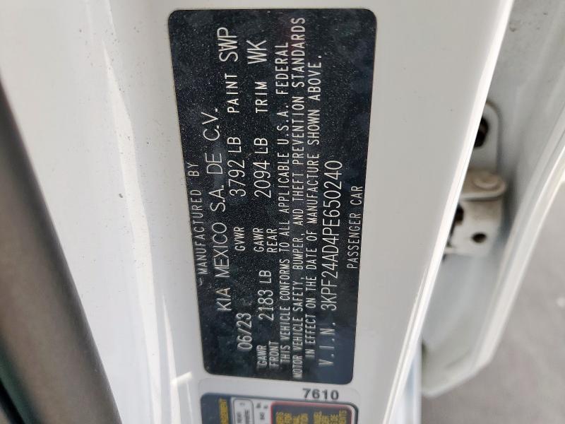 2023 KIA FORTE LX 3KPF24AD4PE650240