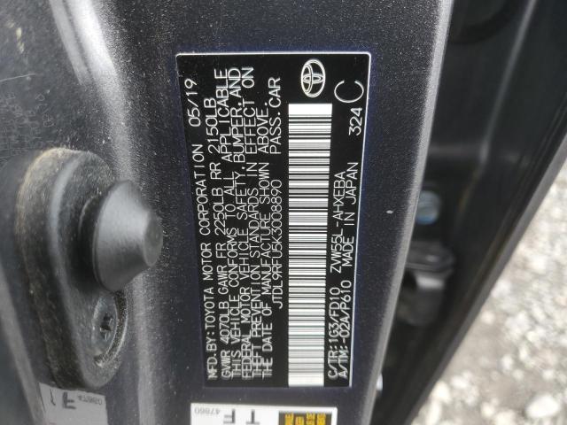 2019 TOYOTA PRIUS JTDL9RFU5K3008890