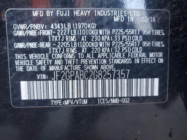 2016 SUBARU CROSSTREK - JF2GPABC2G8257357