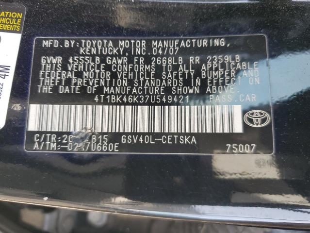 2007 TOYOTA CAMRY LE #3296230417