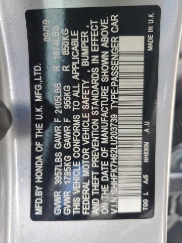 2020 HONDA CIVIC EX SHHFK7H62LU203739