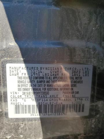 2017 NISSAN SENTRA S #3291379140