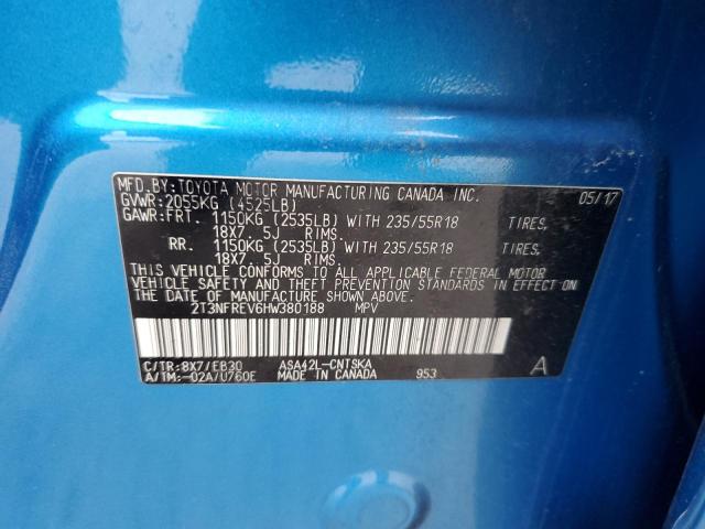 2017 TOYOTA RAV4 SE 2T3NFREV6HW380188