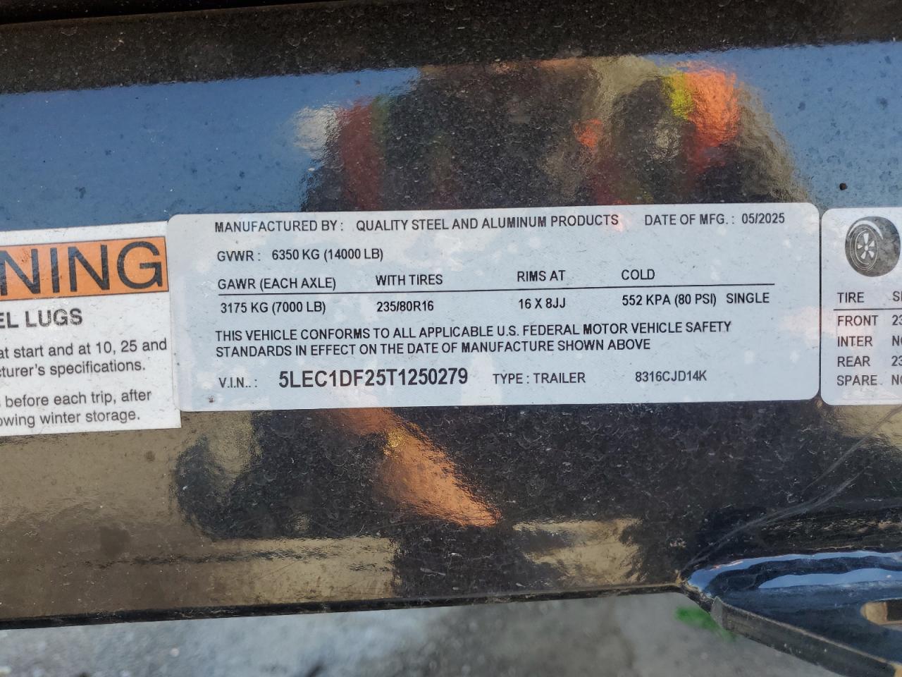 Lot #3270714882 2026 QUALITY STEEL UNKNOWN