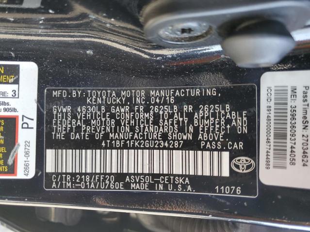 2016 TOYOTA CAMRY LE - 4T1BF1FK2GU234287