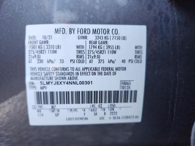 2022 LINCOLN AVIATOR GR - 5LMYJ8XY4NNL00301