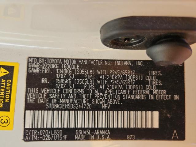 2013 TOYOTA HIGHLANDER - 5TDBK3EH5DS244720