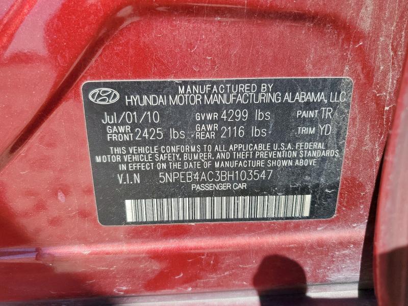 2011 HYUNDAI SONATA GLS - 5NPEB4AC3BH103547