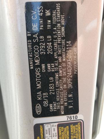 2019 KIA FORTE 3KPF24AD6KE016114