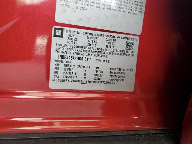 2017 BUICK ENVISION P - LRBFXASA4HD016111