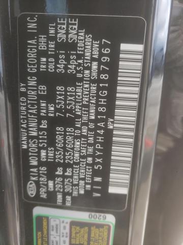 2017 KIA SORENTO EX 5XYPH4A18HG187967