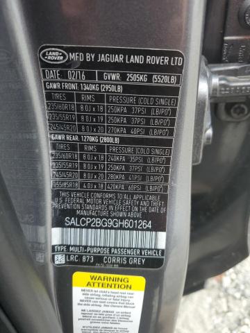 2016 LAND ROVER DISCOVERY SPORT SE SALCP2BG9GH601264