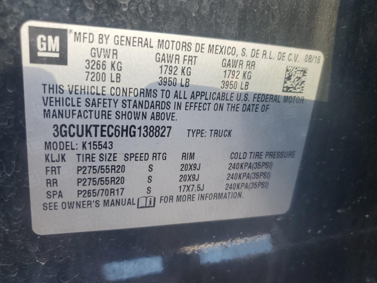 Lot #3291726238 2017 CHEVROLET SILVERADO K1500 HIGH COUNTRY