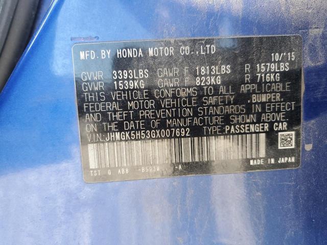 2016 HONDA FIT LX - JHMGK5H53GX007692