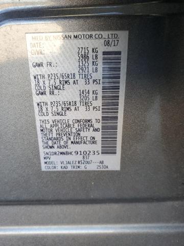 2017 NISSAN PATHFINDER 5N1DR2MN8HC910235