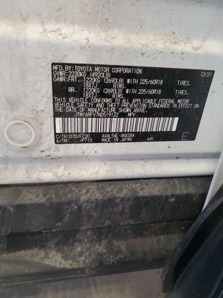 Lot #3308491329 2022 TOYOTA RAV4 SE