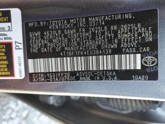 2014 TOYOTA CAMRY L #3287710005