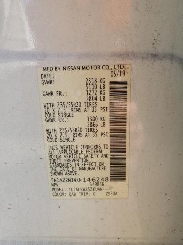 2019 NISSAN MURANO S #3294586043