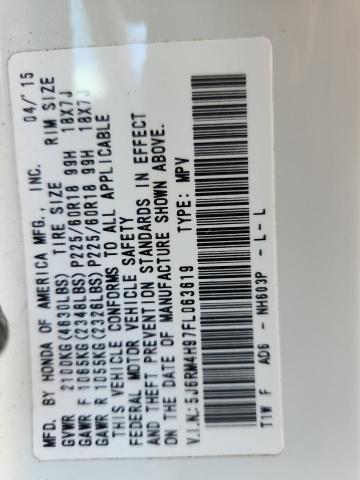 2015 HONDA CR-V TOURI 5J6RM4H97FL063619