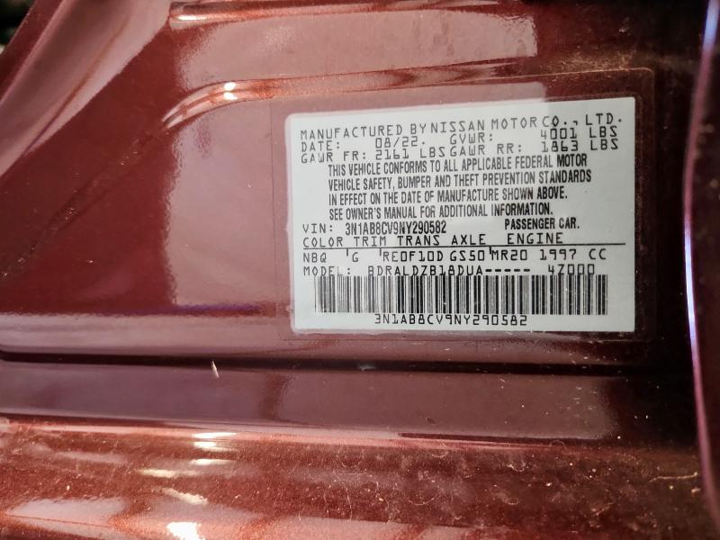 2022 NISSAN SENTRA SV 3N1AB8CV9NY290582