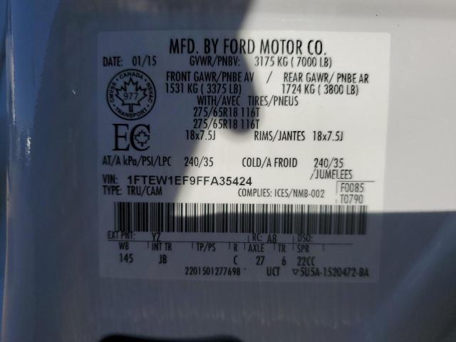 2015 FORD F150 SUPER - 1FTEW1EF9FFA35424