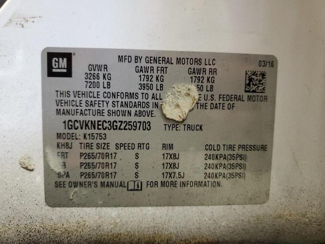 2016 CHEVROLET SILVERADO - 1GCVKNEC3GZ259703