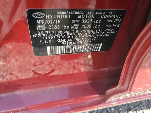 2017 HYUNDAI ELANTRA SE - KMHD84LF5HU159517