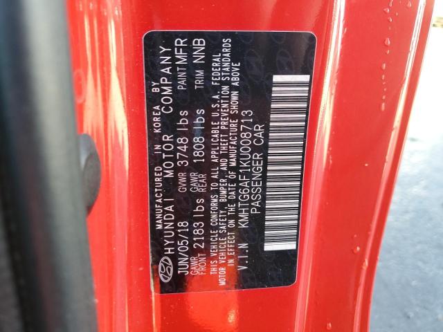 2019 HYUNDAI VELOSTER B KMHTG6AF1KU008713