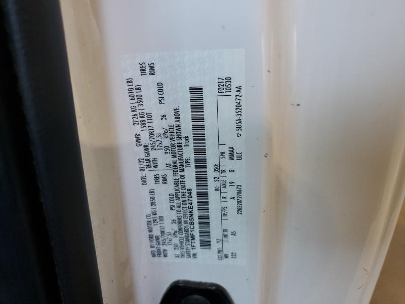 2022 FORD F150 1FTMF1CB5NKE47048