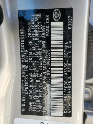 2017 TOYOTA CAMRY LE #3297076490