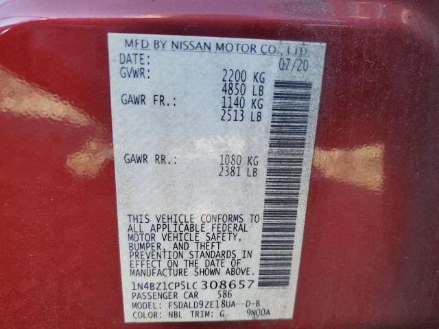 2020 NISSAN LEAF SV PLUS 1N4BZ1CP5LC308657