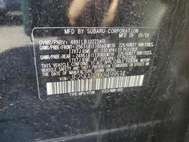 2019 SUBARU FORESTER P - JF2SKAGCXKH499534