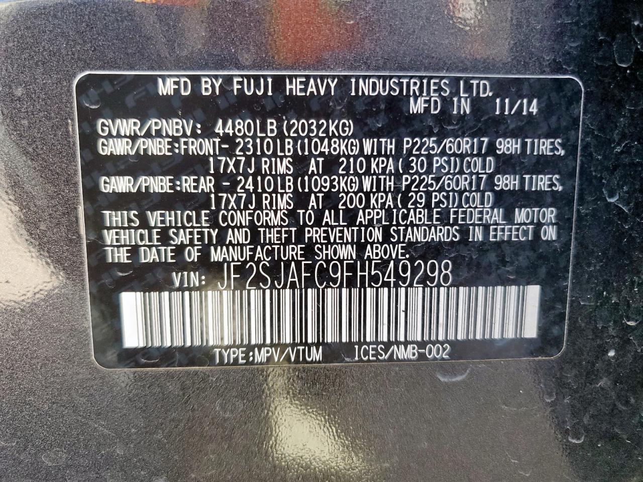 SUBARU FORESTER 2.5I PREMIUM