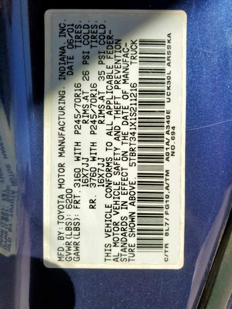 2001 TOYOTA TUNDRA ACC #3284964978