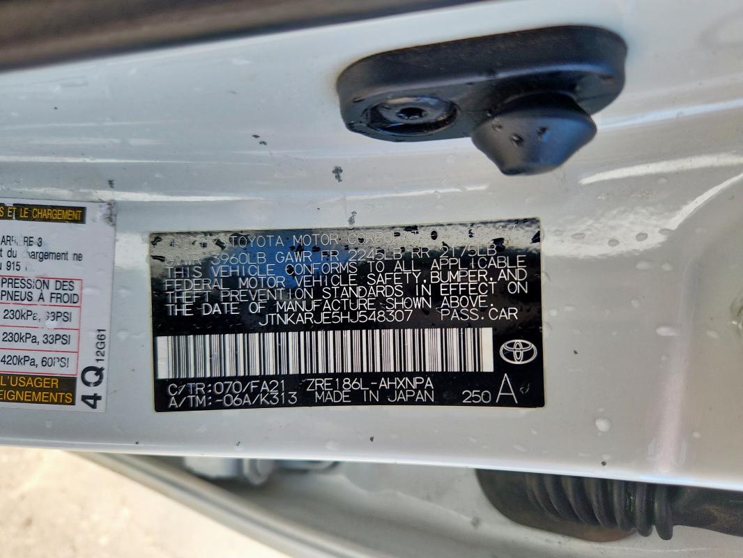 2017 TOYOTA COROLLA IM JTNKARJE5HJ548307