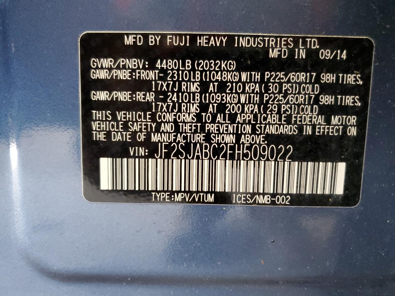 SUBARU FORESTER 2.5I