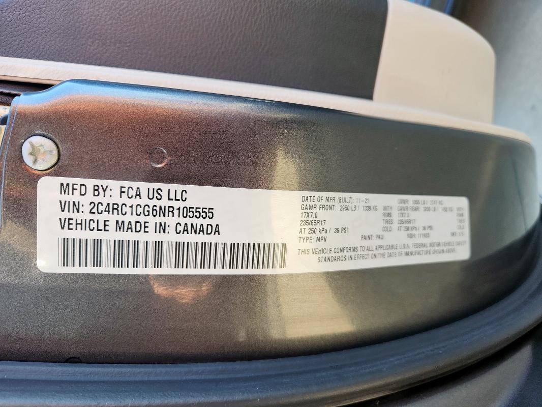 2022 CHRYSLER VOYAGER LX 2C4RC1CG6NR105555