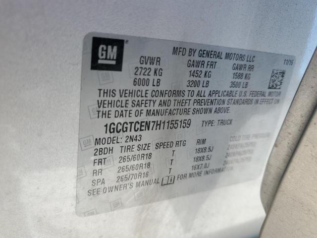 2017 CHEVROLET COLORADO L - 1GCGTCEN7H1155159