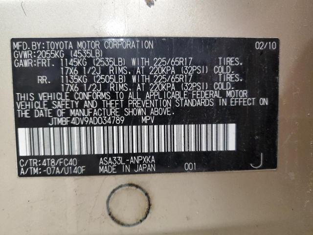 2010 TOYOTA RAV4 - JTMBF4DV9AD034789