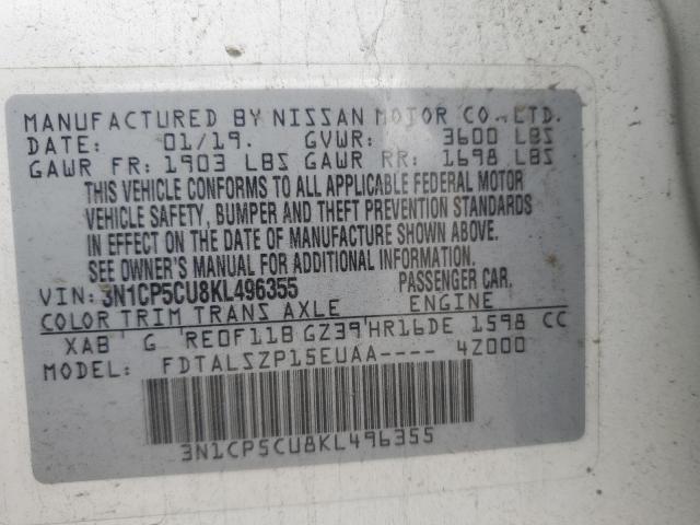 2019 NISSAN KICKS S - 3N1CP5CU8KL496355